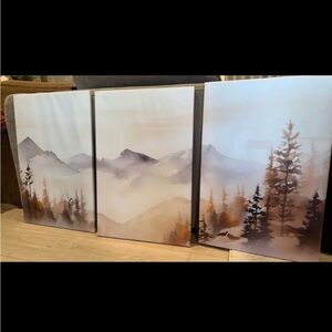 Mountain Landscape Triptych Canvas Art